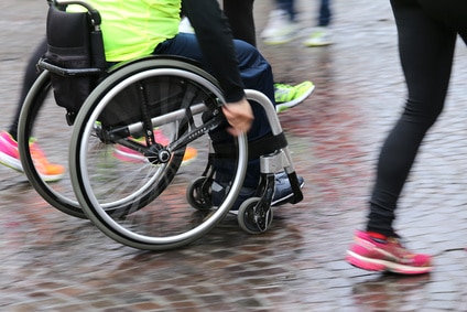 disabled athlete with the wheelchair during a sports competition