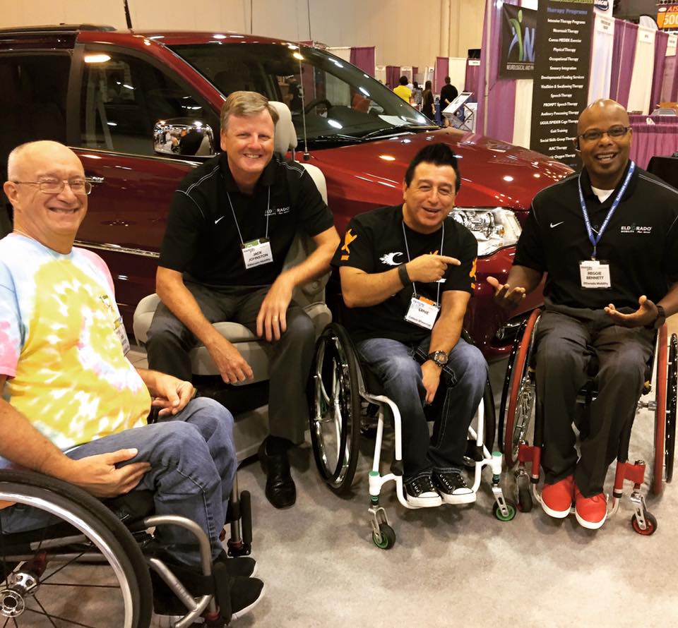 Jack and Reggie from ElDorado Mobility catch up with friends at the Houston Abilities Expo.