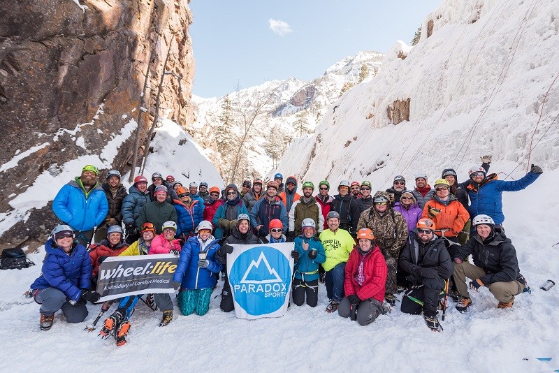 Paradox Sports Ouray ice climbing trip group photo