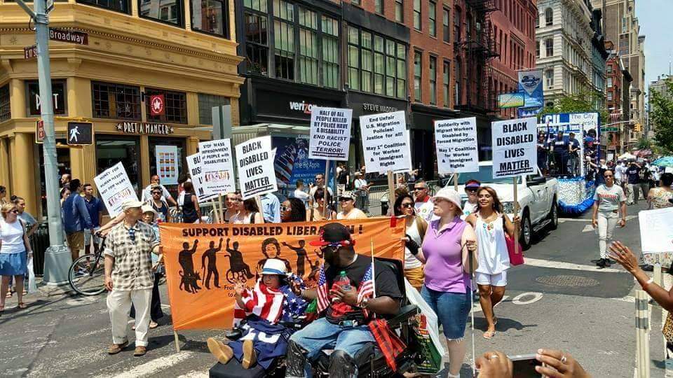 Marchers and rollers at NYC Disability Pride Parade