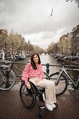 Cheryl on a street in Amsterdam