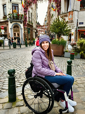 Cheryl on a street in Brussels